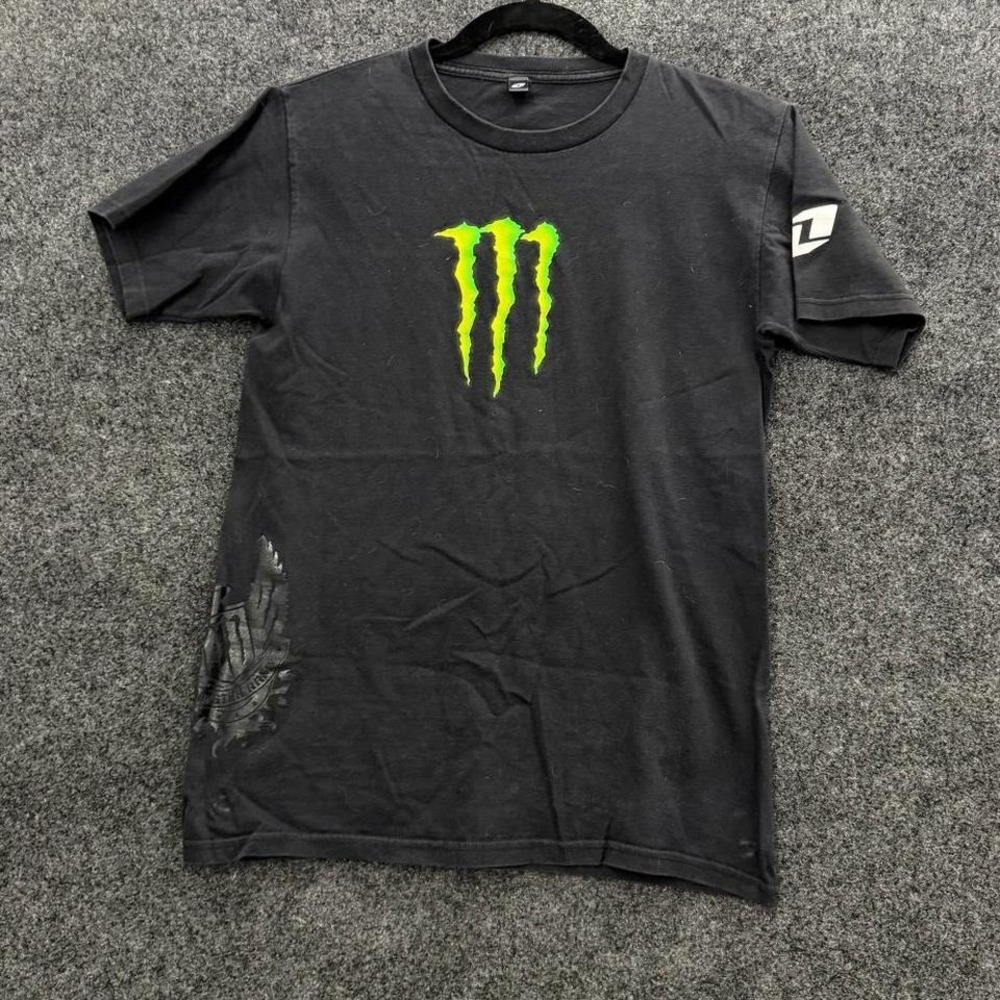 Monster Energy One Industries Tee Men's Small Black Motocross Graphic Shirt Y2K